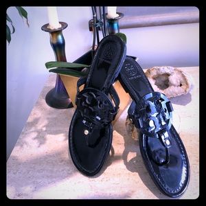 Tory Burch Miller Black Patent Sandal